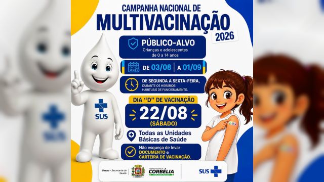 Campanha de Multivacinação 2026 começa e convoca pais para atualizar a caderneta de crianças e adolescentes