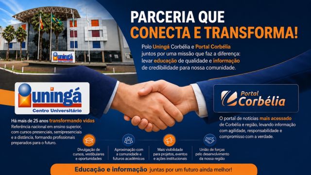 Uningá Polo Corbélia e Portal Corbélia oficializam parceria para fortalecer a educação e a informação na região.