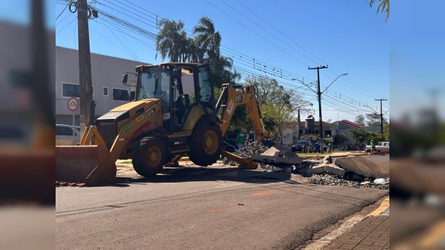 Trecho entre o Sicredi e o Forcolins será interditado nesta quinta e sexta-feira em Corbélia