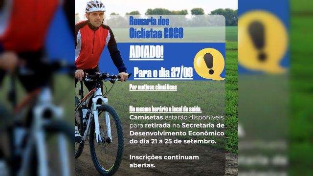 Romaria dos Ciclistas é adiada para o dia 27 de setembro em Corbélia